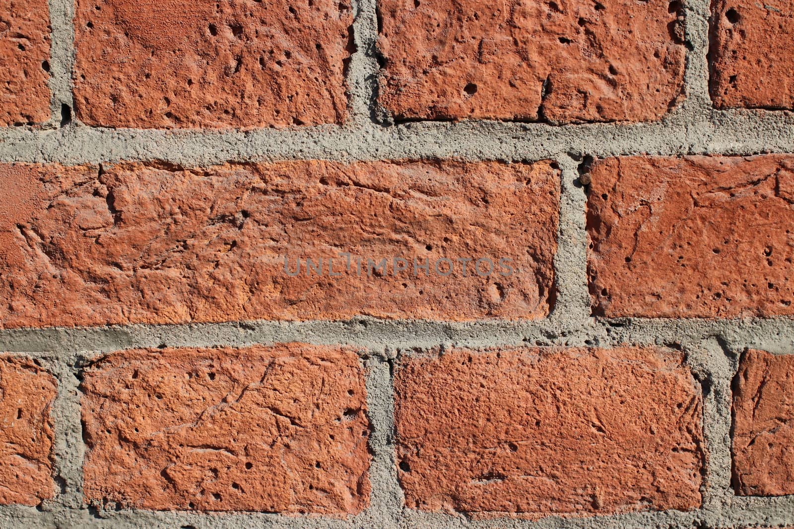 Old red brick wall background macro