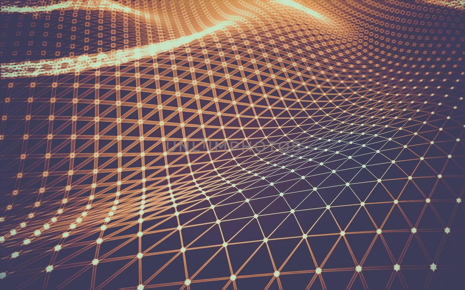 Abstract polygonal space low poly dark background with connecting dots and lines. Connection structure.