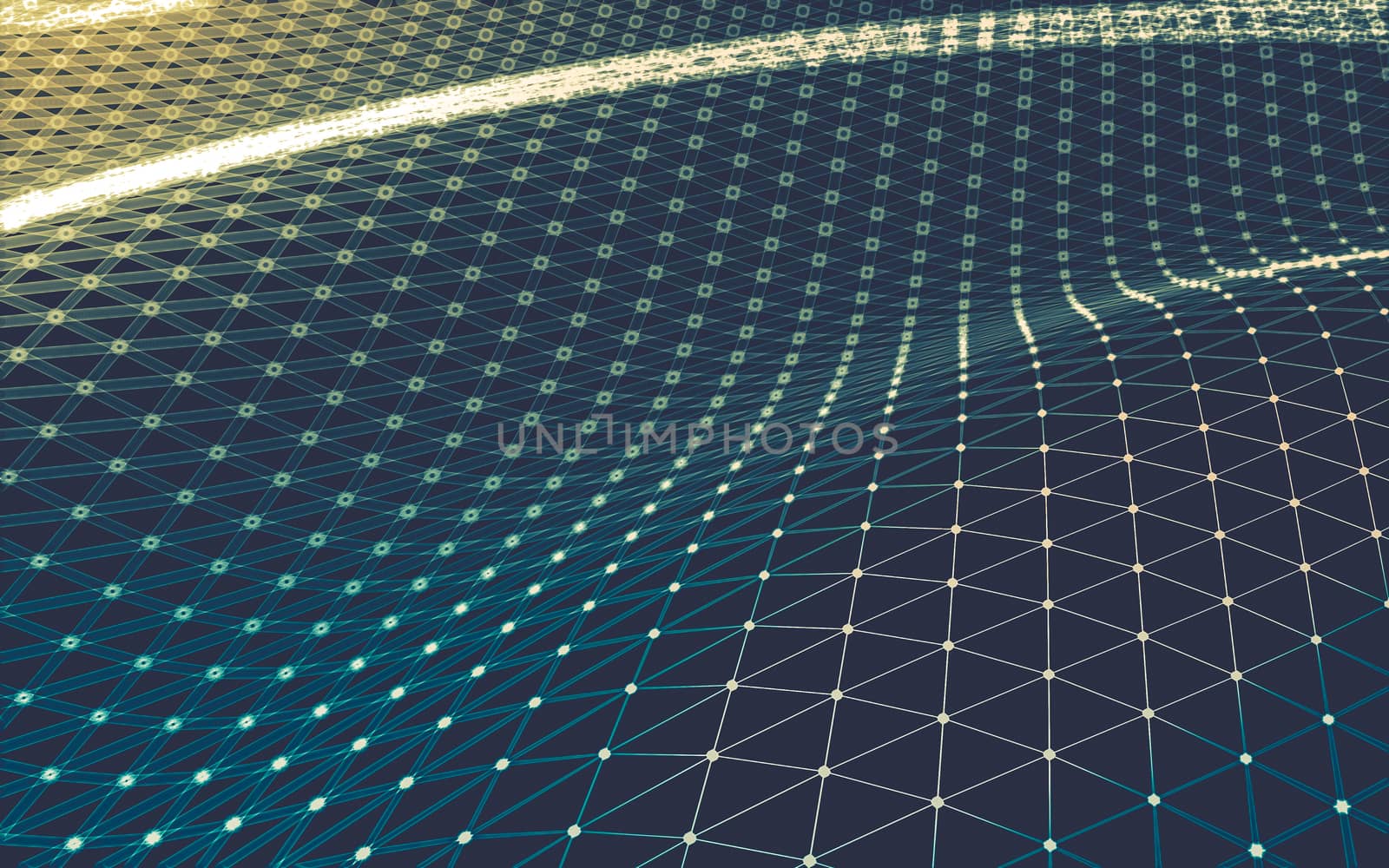 Abstract polygonal space low poly dark background with connecting dots and lines. Connection structure.