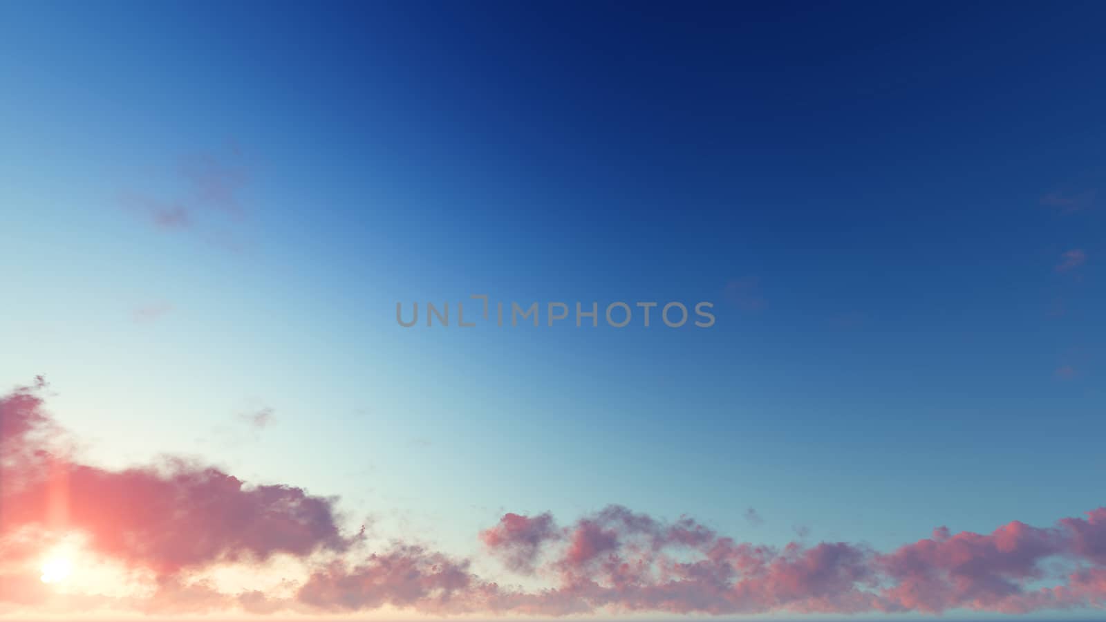 Cloudy blue sky abstract background, blue sky background with tiny clouds, 3d rendering

