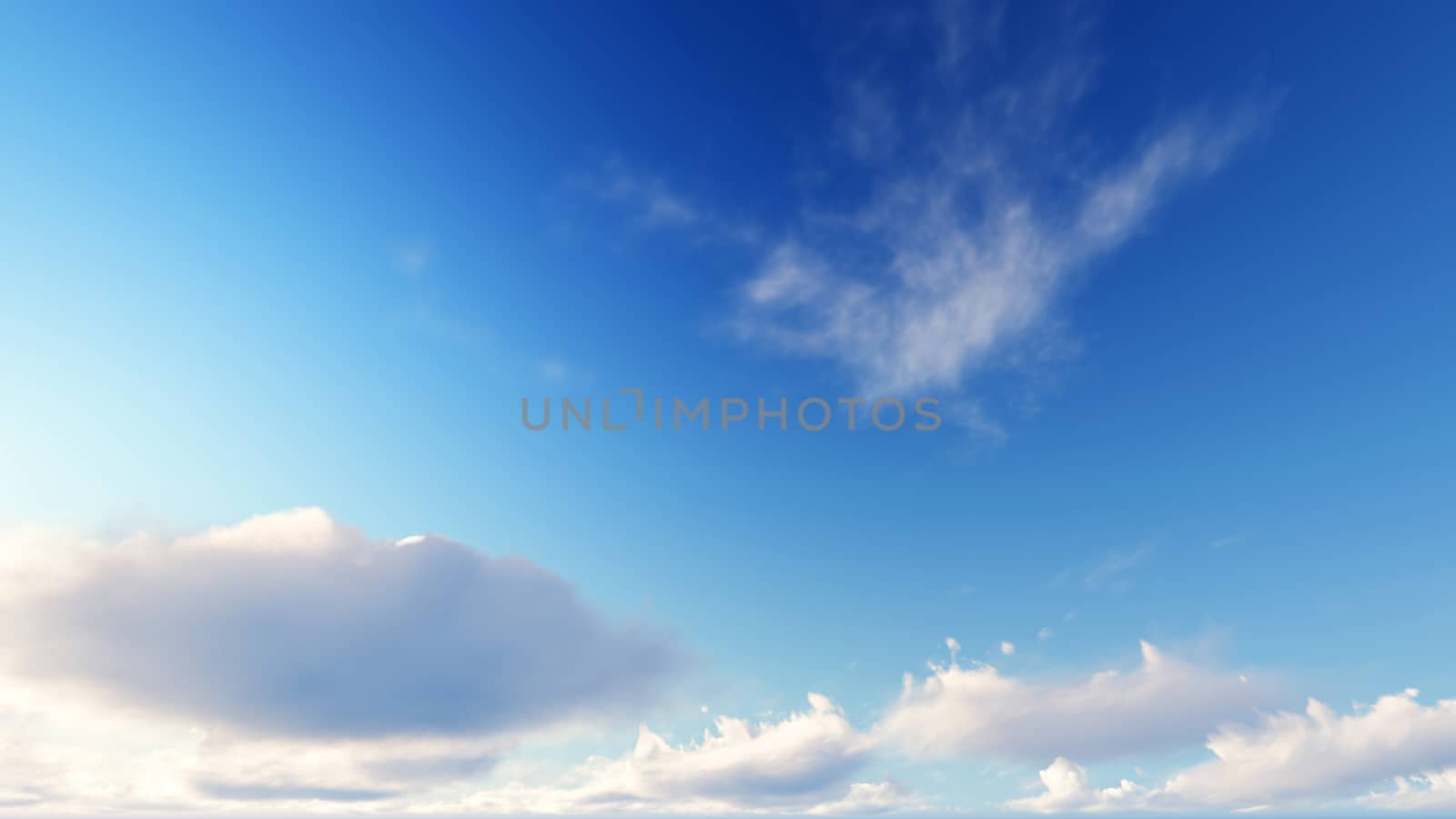 Cloudy blue sky abstract background, blue sky background with tiny clouds, 3d rendering

