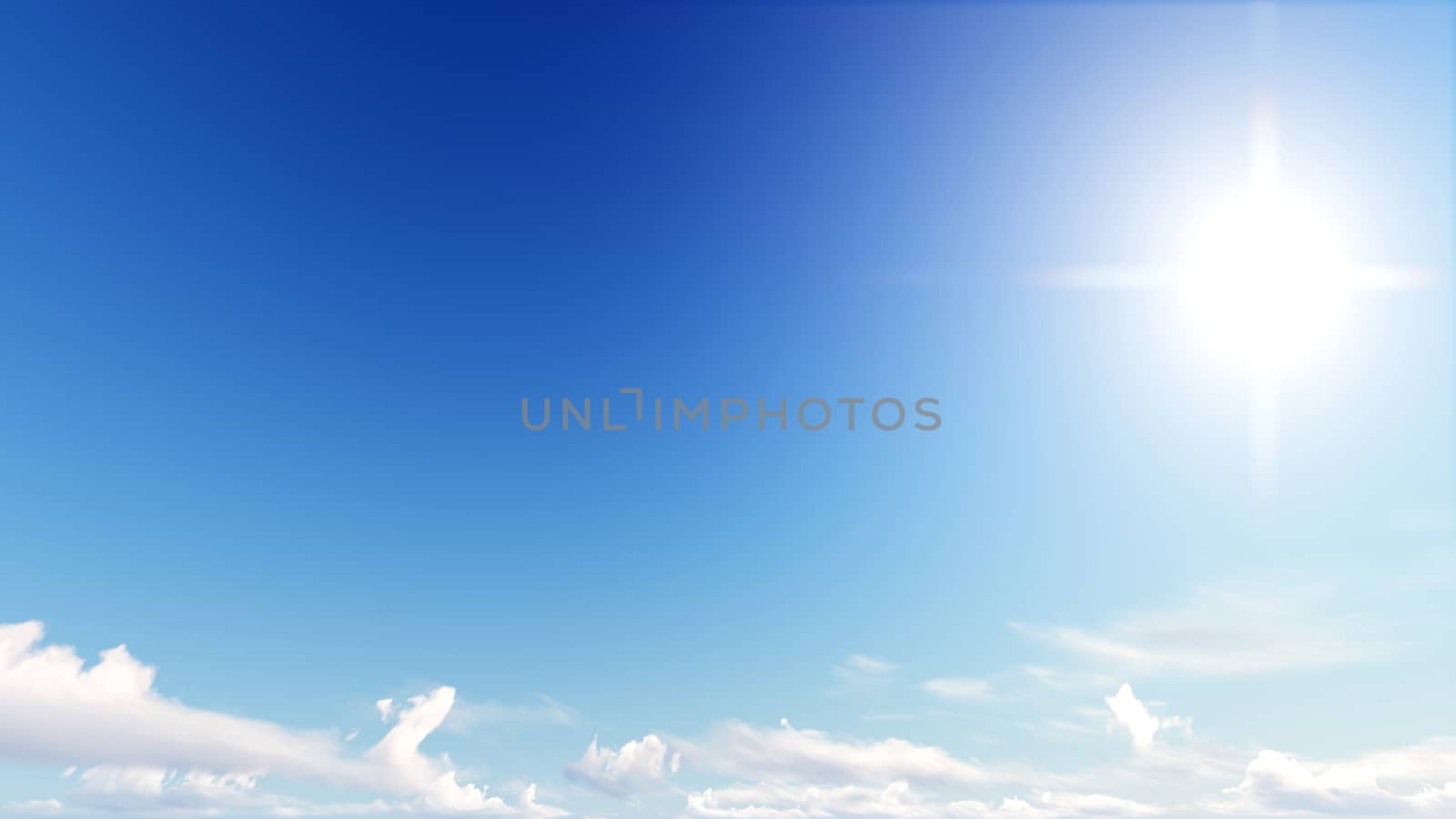 Cloudy blue sky abstract background, blue sky background with tiny clouds, 3d rendering

