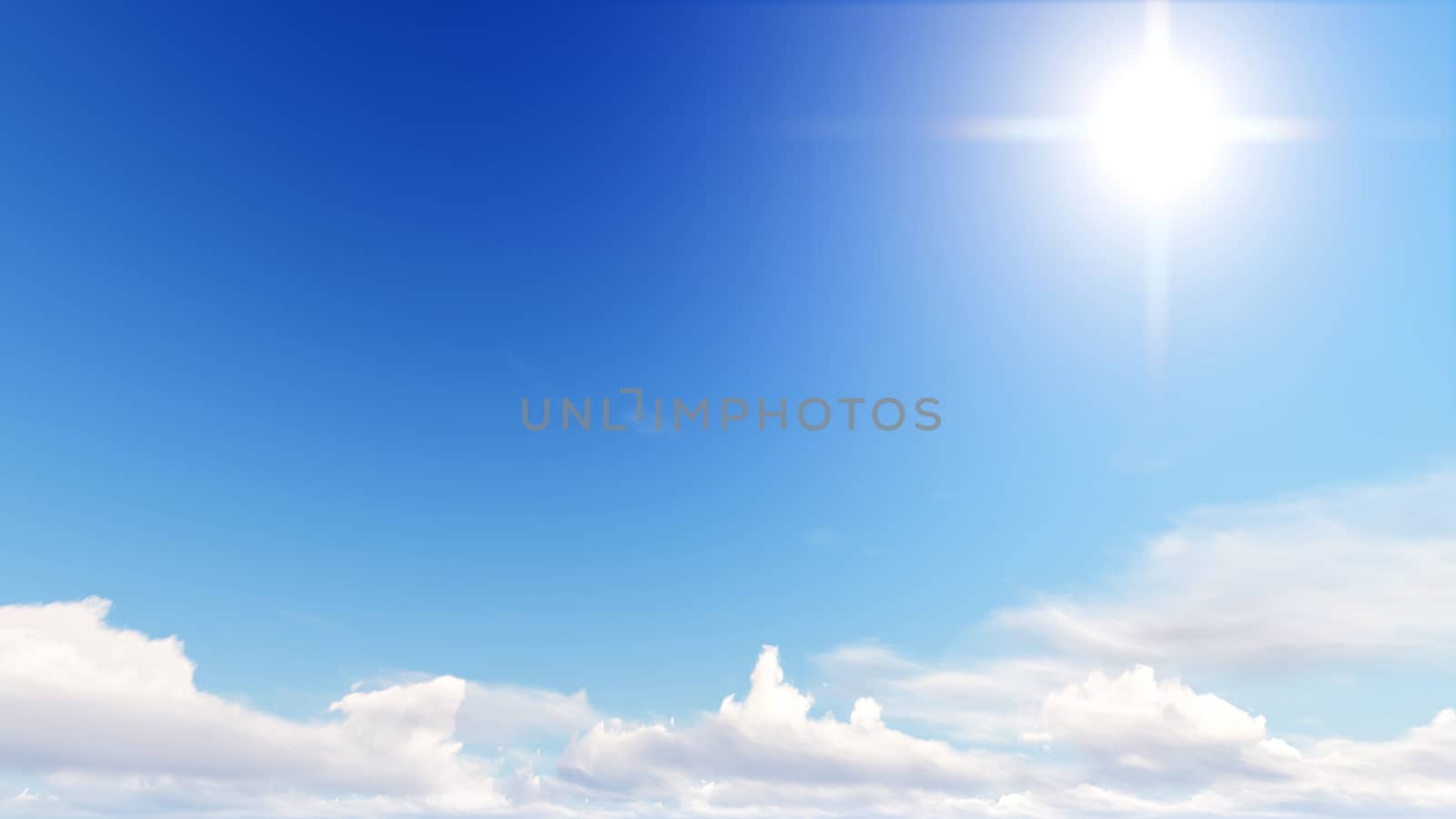 Cloudy blue sky abstract background, blue sky background with tiny clouds, 3d rendering

