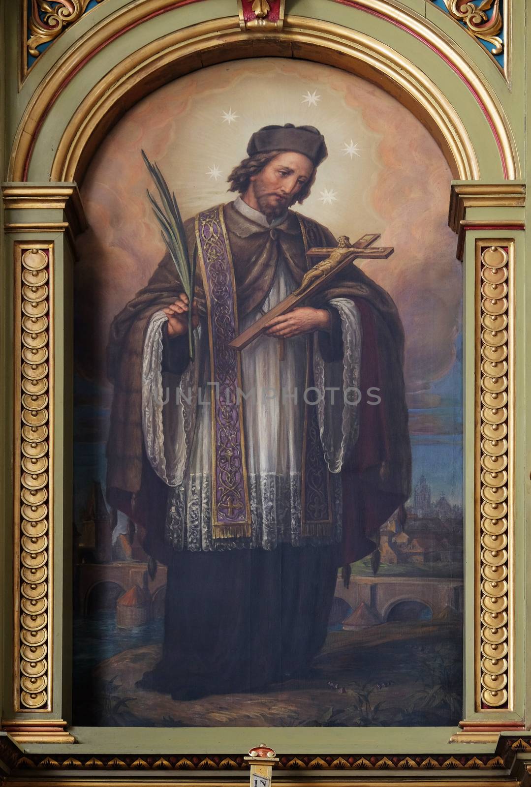 Saint John of Nepomuk, the altar in the Basilica of the Sacred Heart of Jesus in Zagreb, Croatia