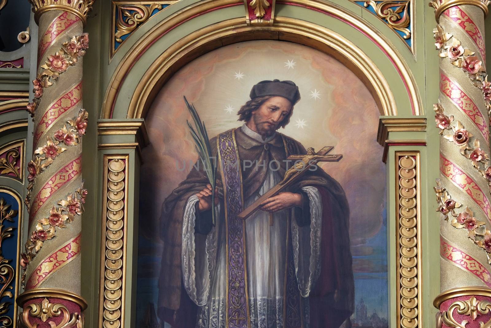 Saint John of Nepomuk, the altar in the Basilica of the Sacred Heart of Jesus in Zagreb, Croatia