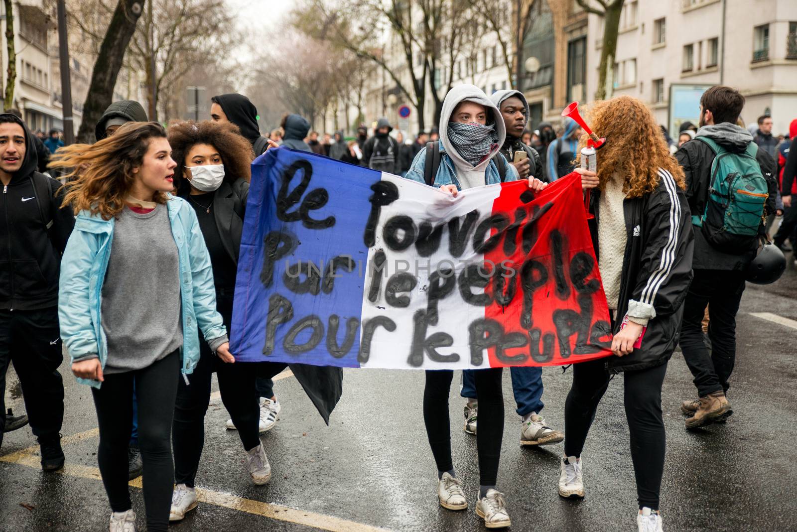 FRANCE, Paris: Pupils and students take part in a demonstration against the French government's planned labour law reforms on March 31, 2016 in Paris. France faced fresh protests over labour reforms just a day after the beleaguered government of President Francois Hollande was forced into an embarrassing U-turn over constitutional changes.