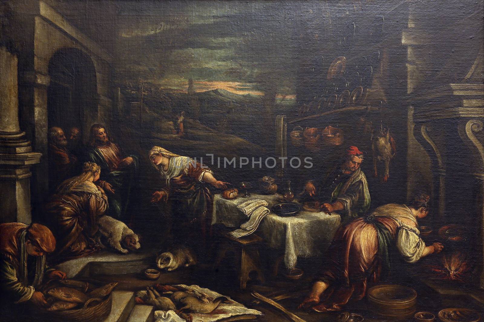 Francesco Bassano: Christ in the House of Mary and Martha, Old Masters Collection, Croatian Academy of Sciences in Zagreb, Croatia