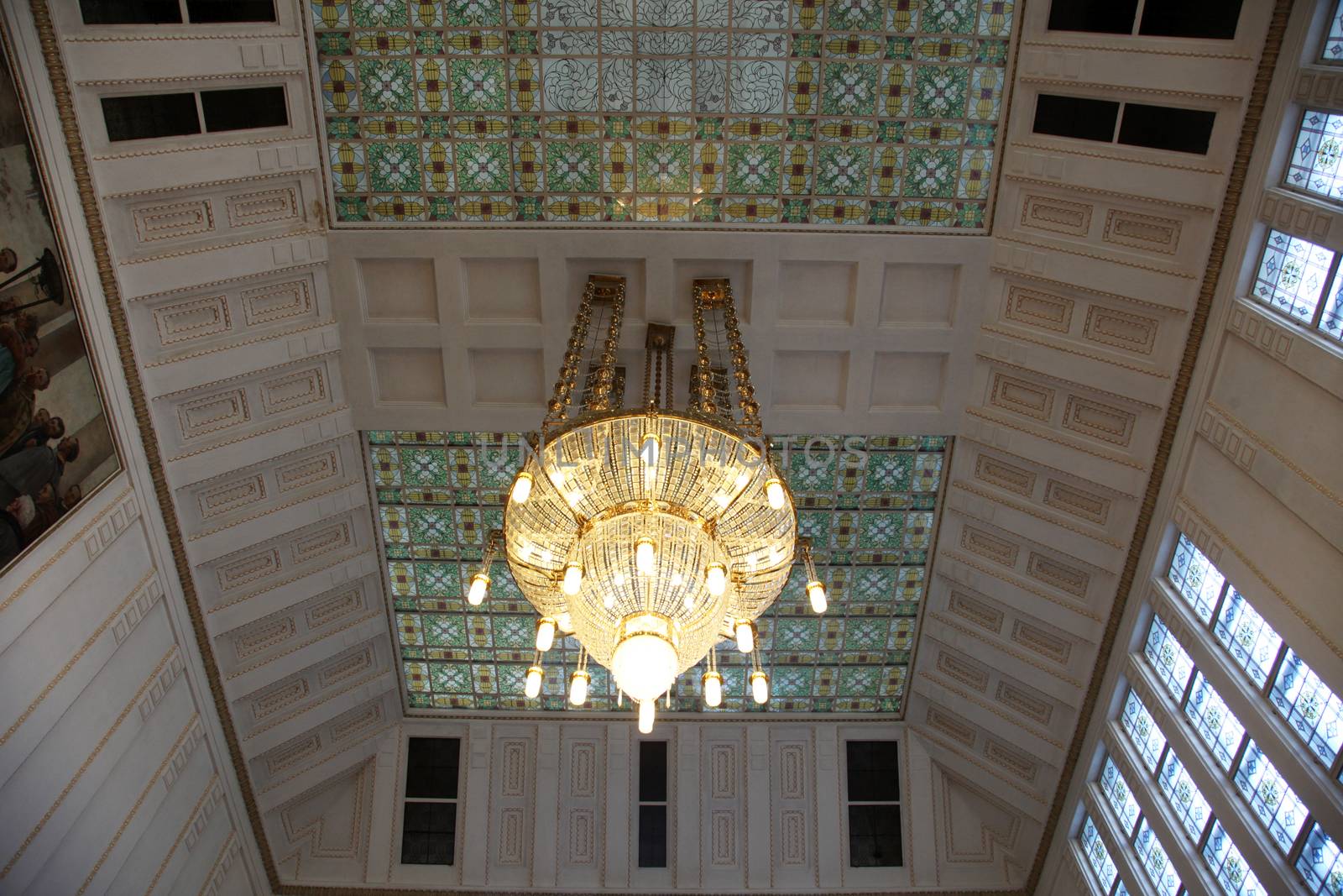 Croatian National State Archives building in Zagreb. It was designed by architect Rudolf Lubynski and its construction started in 1911. It hosted University Library until 1996 in Zagreb, Croatia