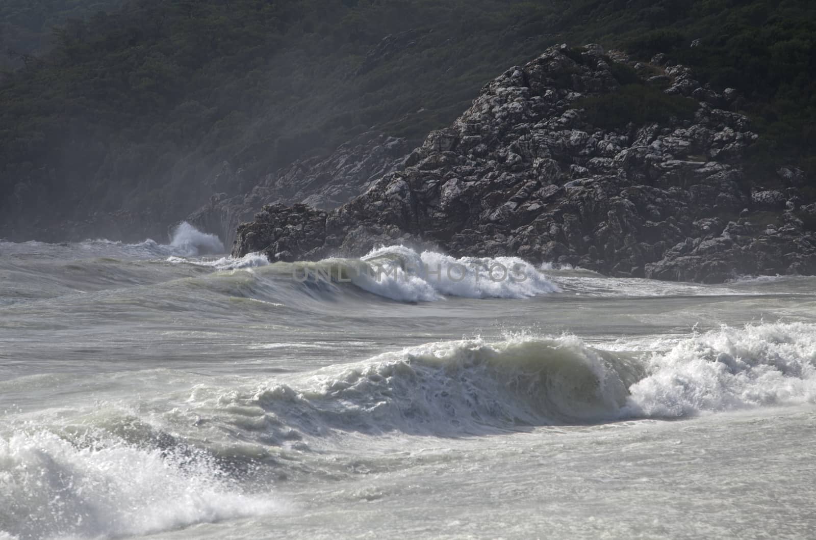 High waves at the coast after a storm
