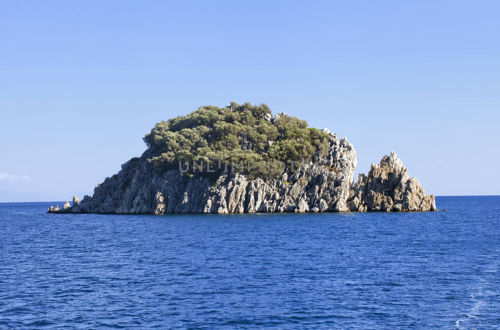 Small island in the Mediterranean sea near Turkey