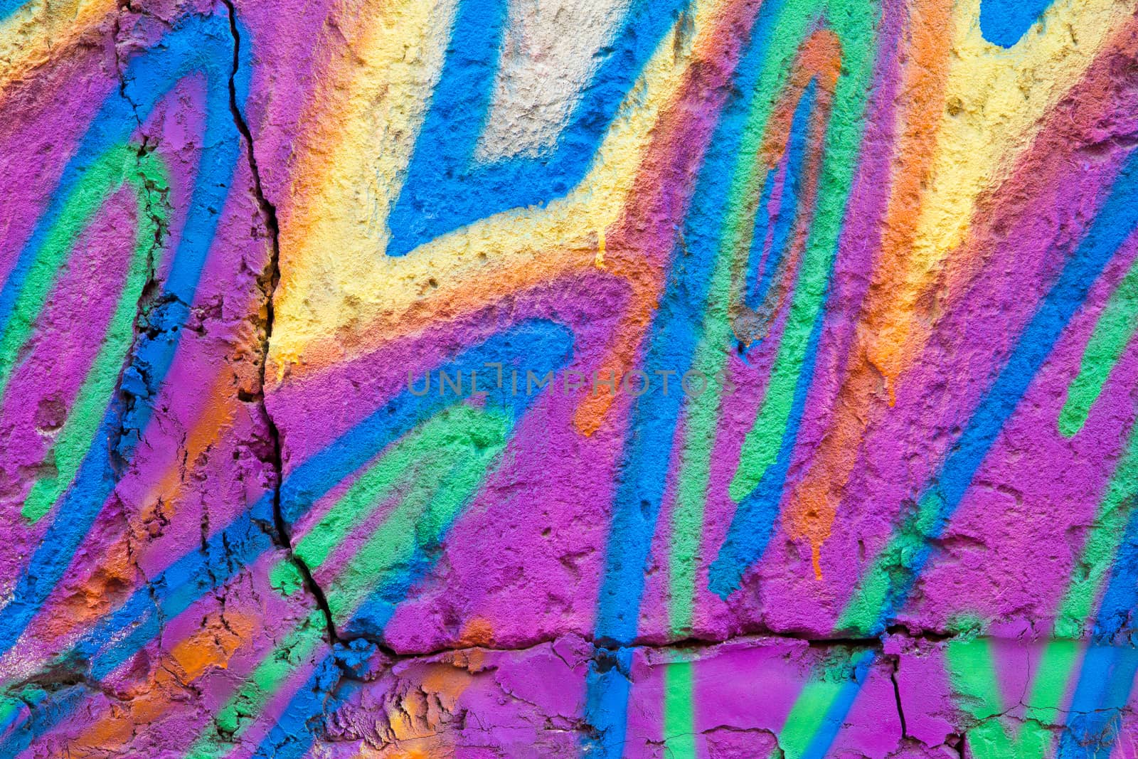 photo flagstone painted with bright colors. closeup