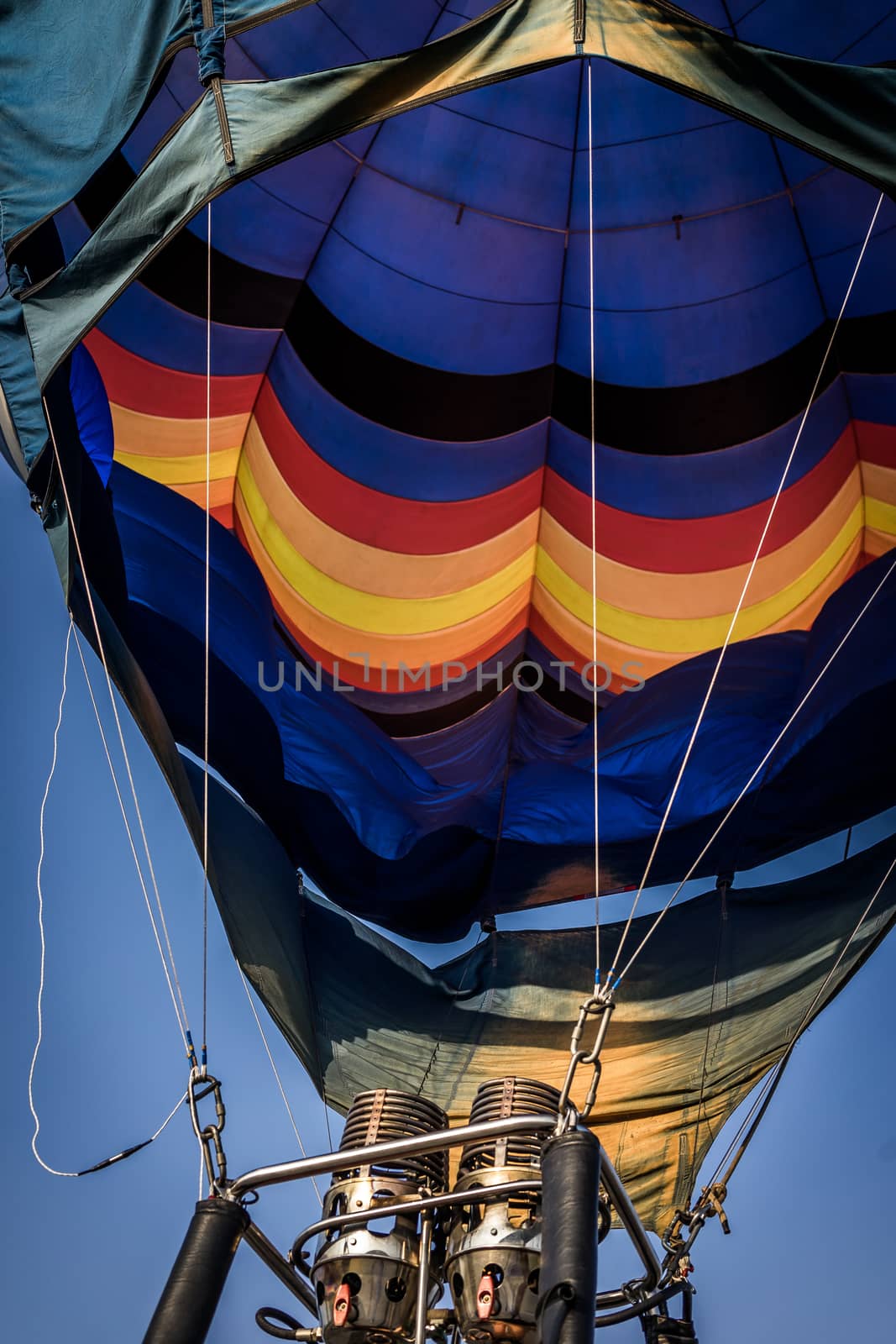 A shot of a colorful hot air balloon
