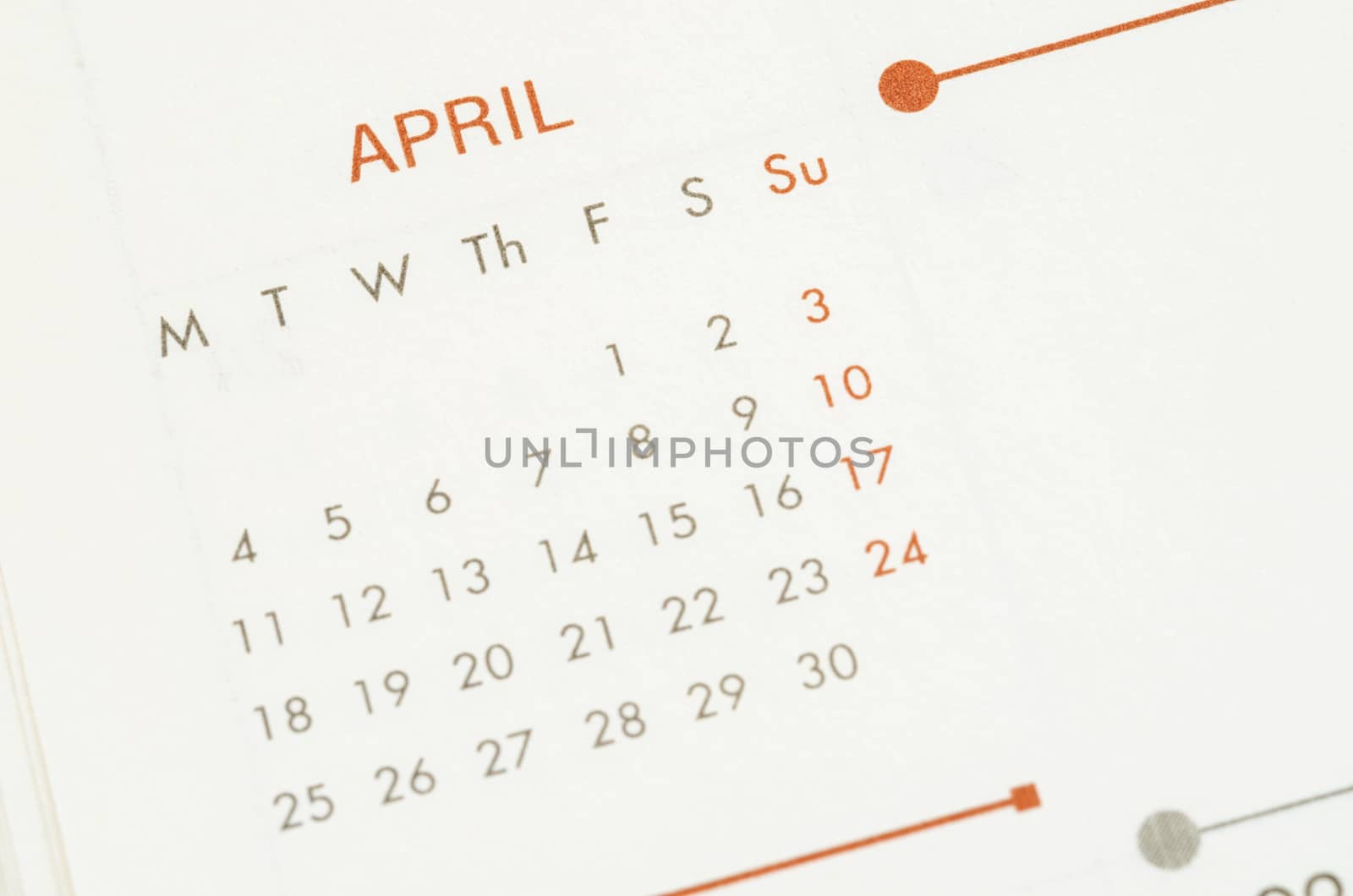 paper calendar with text april month 2016