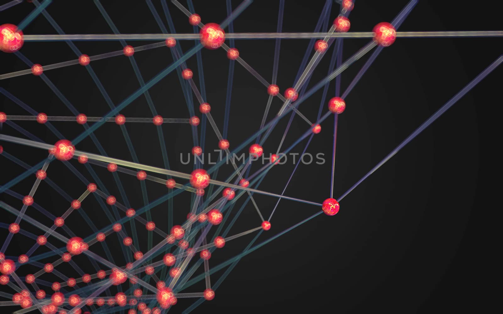 Abstract polygonal space low poly dark background with connecting dots and lines. Connection structure.