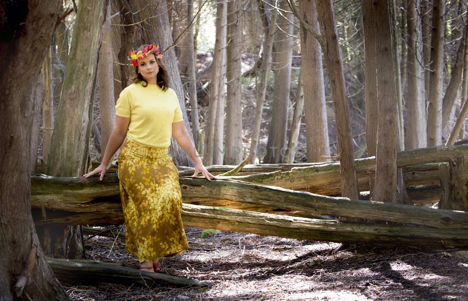 woman wearing yellow fall outfit by zdenkadarula