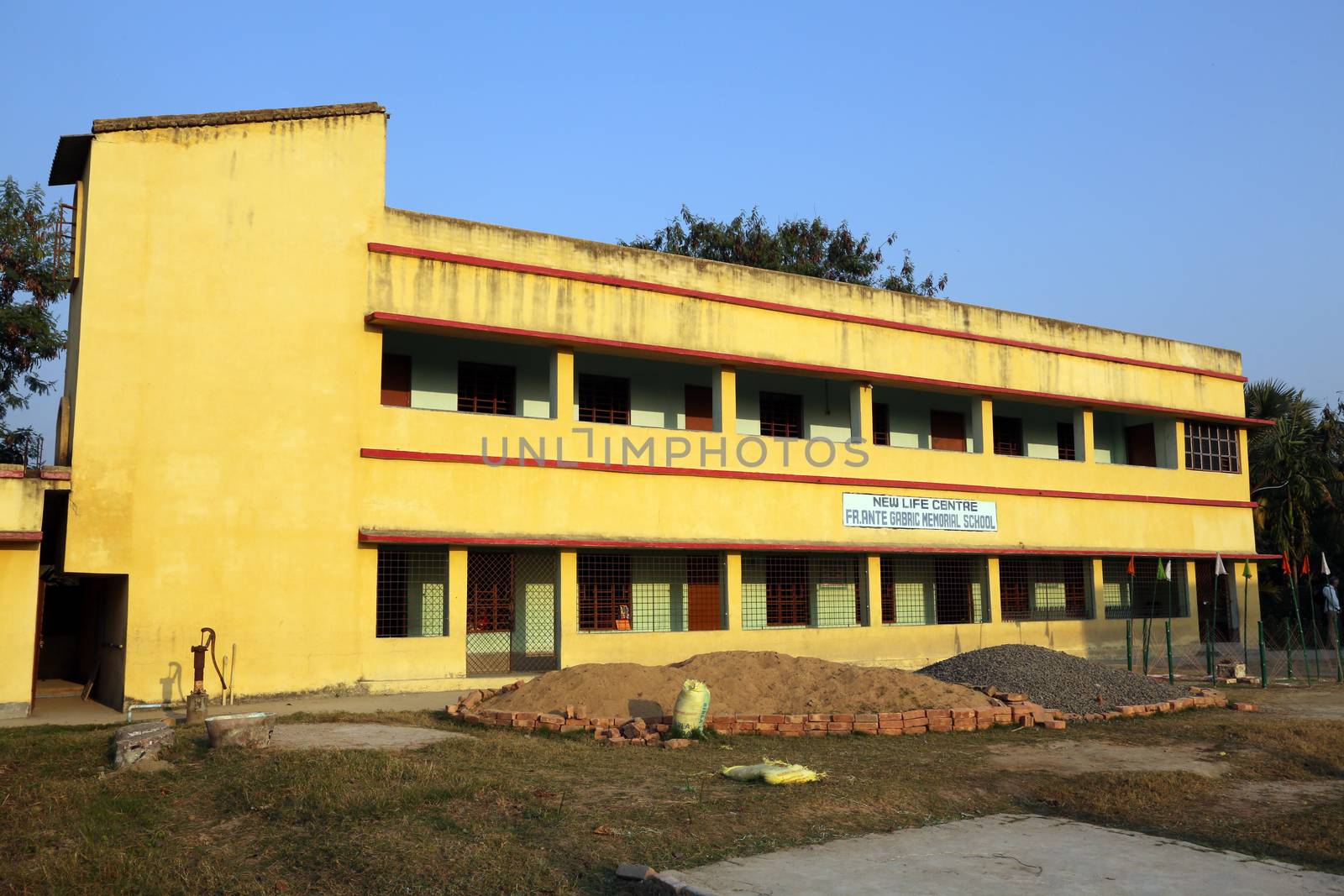 Father Ante Gabric Memorial School in Kumrokhali, West Bengal, India. The school is named after a famous Croatian Jesuit missionary Ante Gabric.