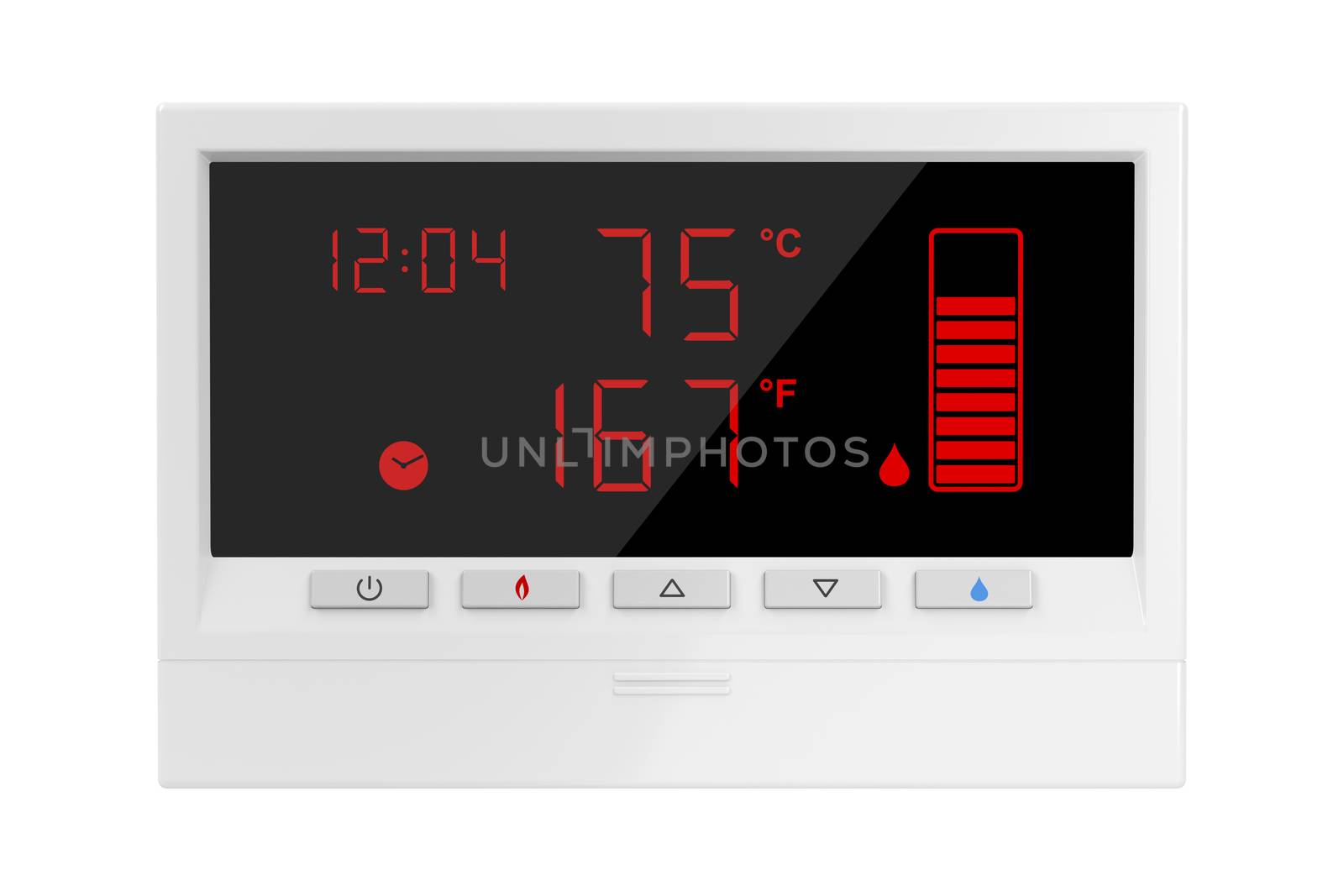 Solar water heater controller, isolated on white background