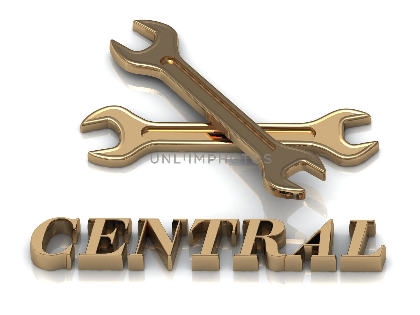 CENTRAL- inscription of metal letters and 2 keys by GreenMost