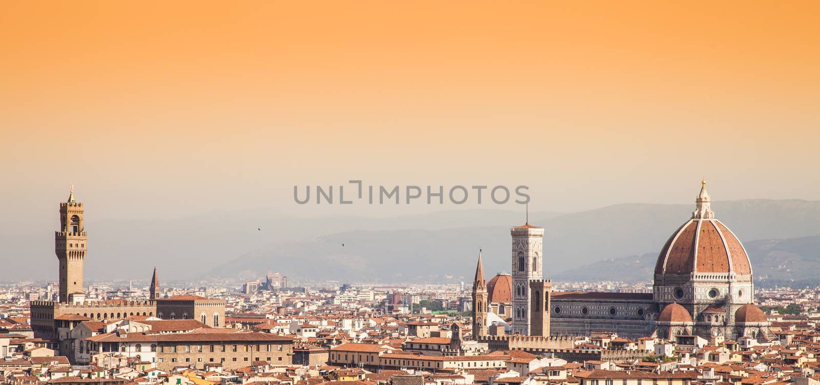 Panoramic view from Piazzale Michelangelo in Florence - Italy