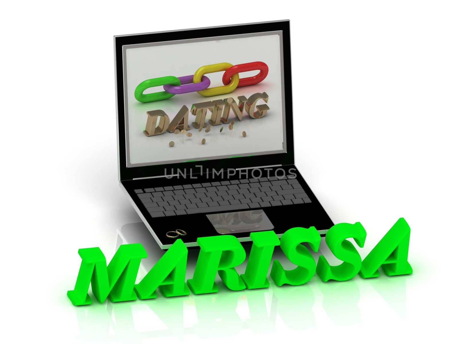 MARISSA- Name and Family bright letters near Notebook by GreenMost
