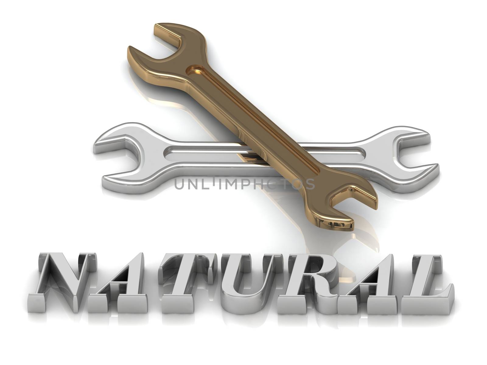 NATURAL- inscription of metal letters and 2 keys by GreenMost
