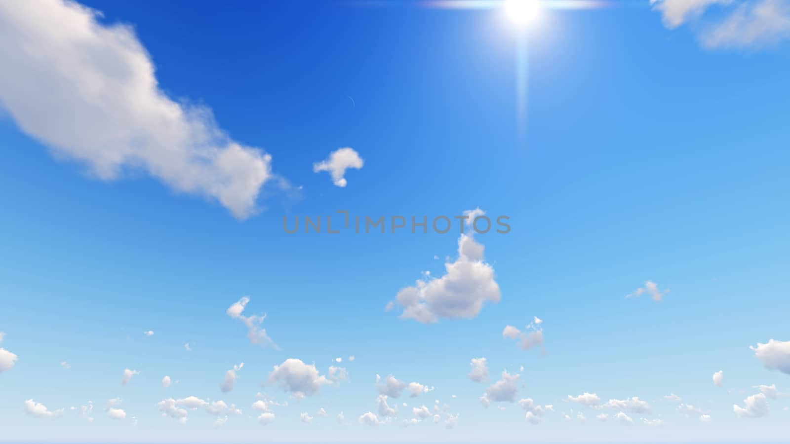 Cloudy blue sky abstract background, blue sky background with tiny clouds, 3d rendering

