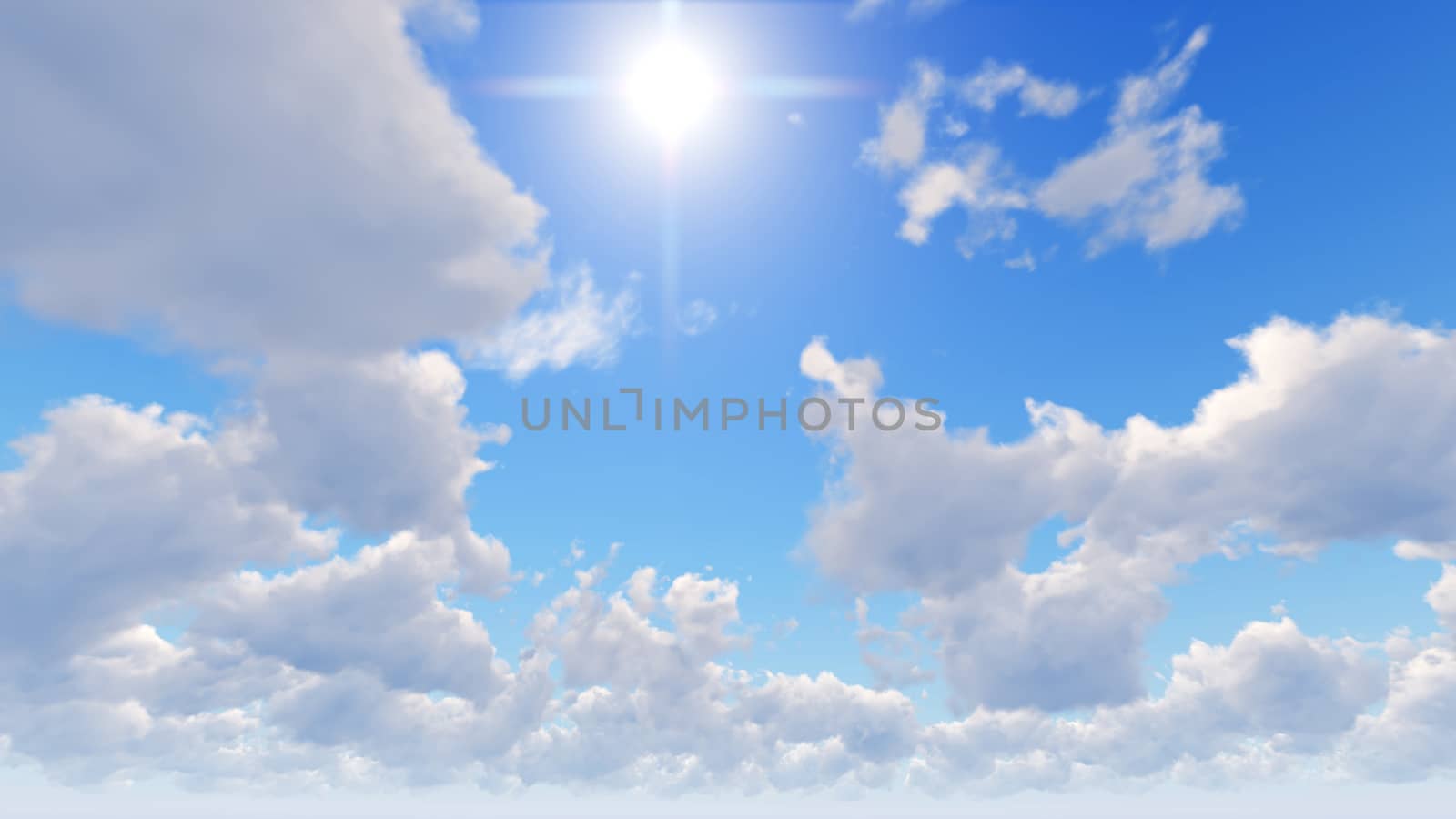 Cloudy blue sky abstract background, blue sky background with tiny clouds, 3d rendering

