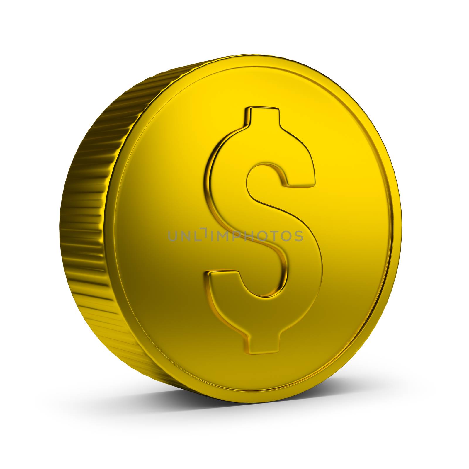 Gold coin. 3d image. Isolated white background.
