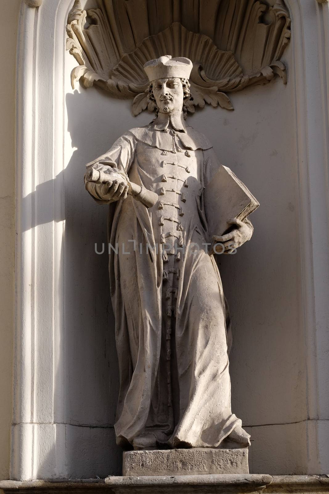 Saint John Sarkander on the portal of Parish Church of the Holy Blood in Graz, Styria, Austria
