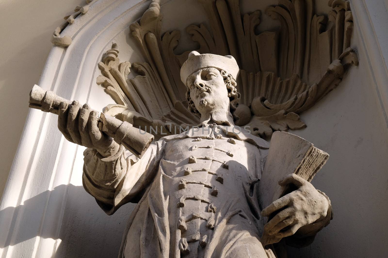 Saint John Sarkander on the portal of Parish Church of the Holy Blood in Graz, Styria, Austria