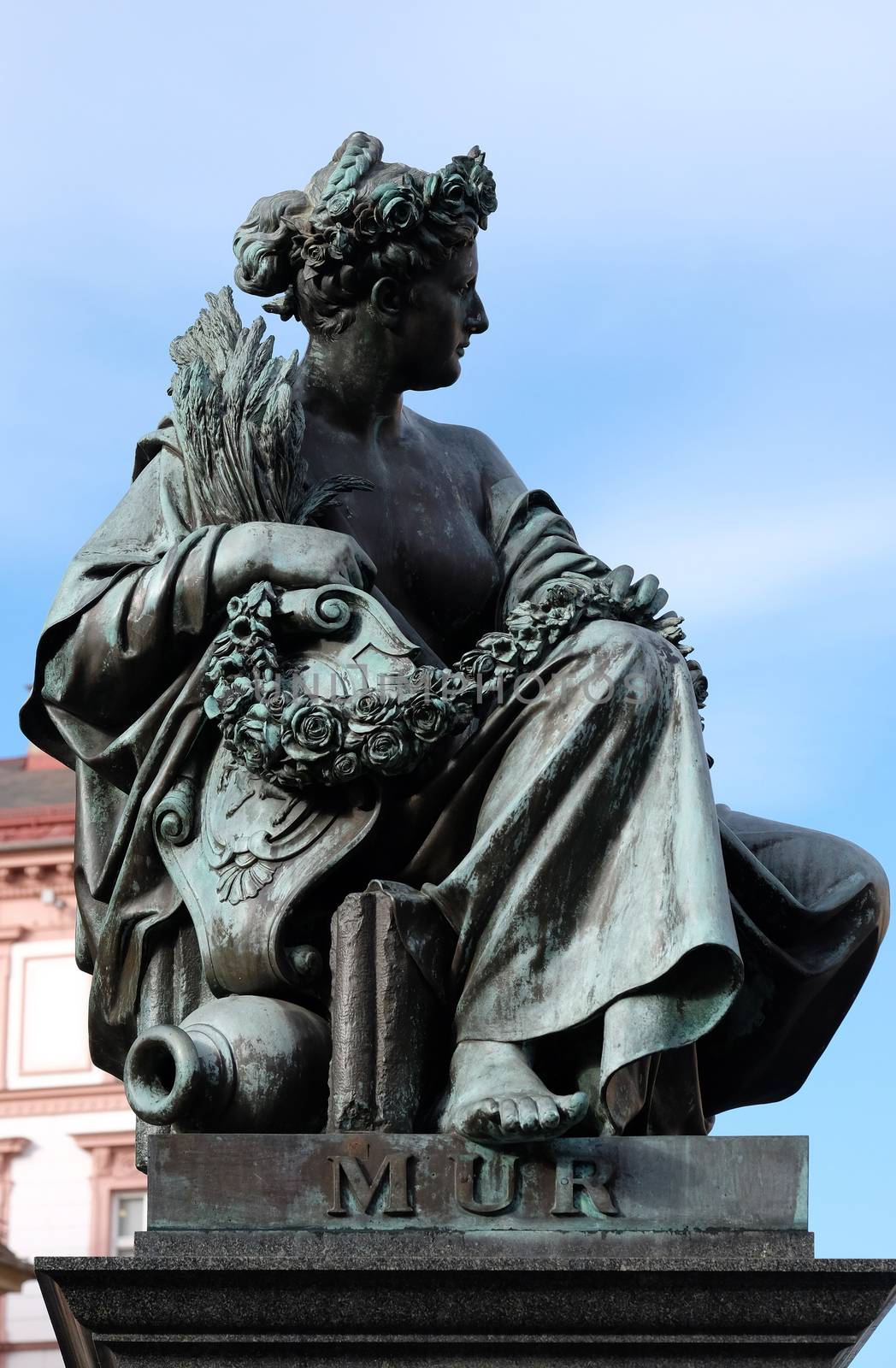 Archduke Johann Fountain, allegorical representation of the river Mur, Hauptplatz square, Graz, Styria, Austria