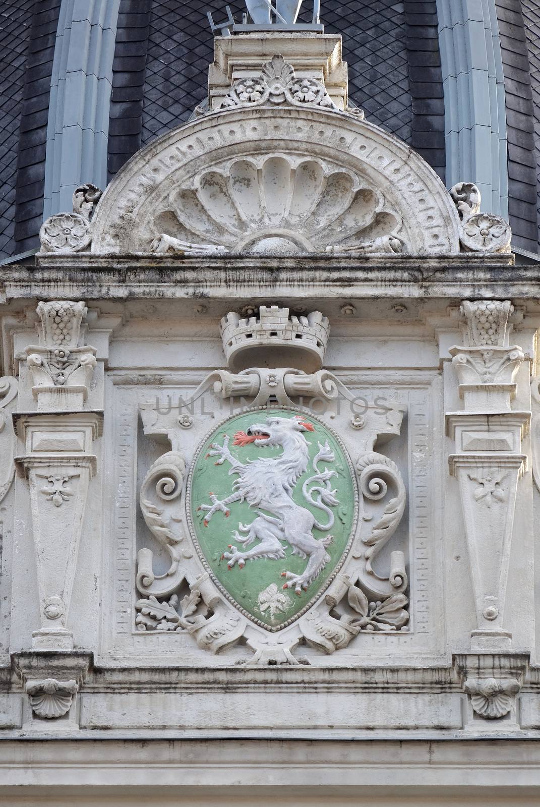 Graz coat of arms, facade detail Rathaus Town Hall, Graz, Styria, Austria
