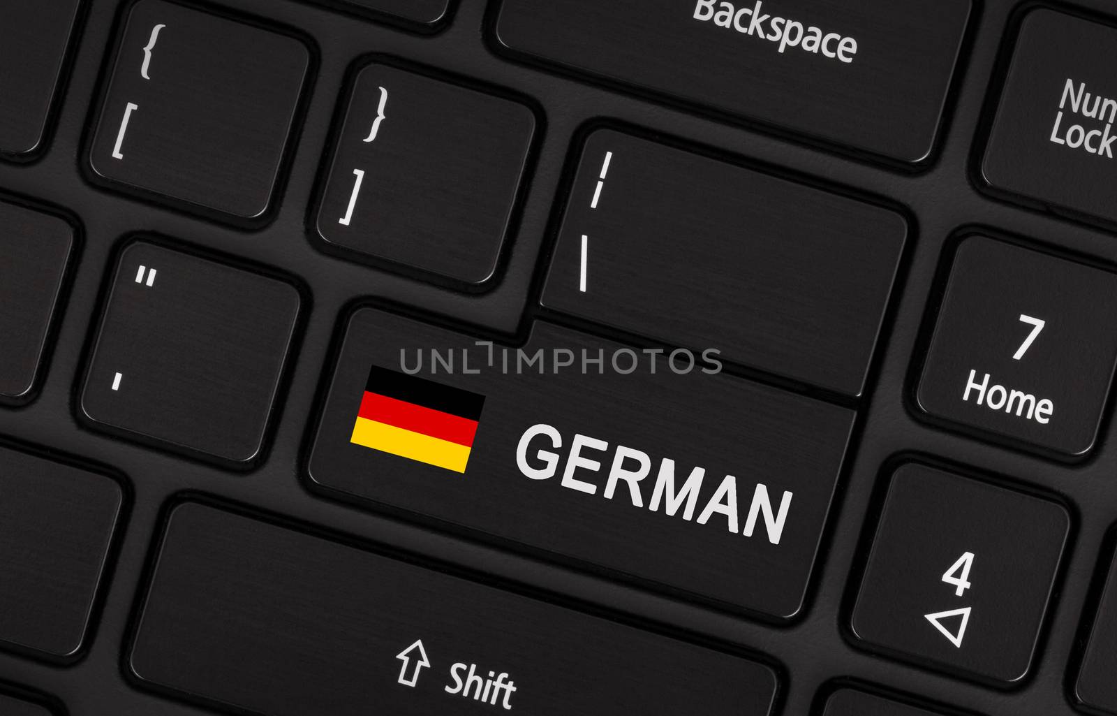 Enter button with flag Germany - Concept of language (learning or translate)