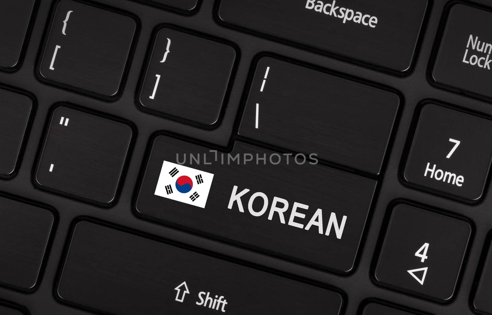 Enter button with flag South Korea - Concept of language by michaklootwijk