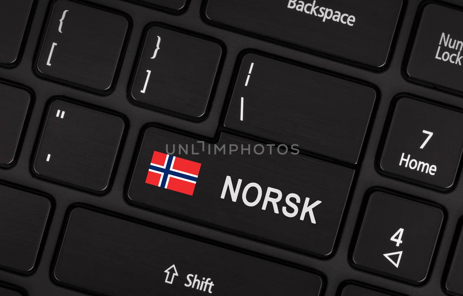Enter button with flag Norway - Concept of language (learning or translate)