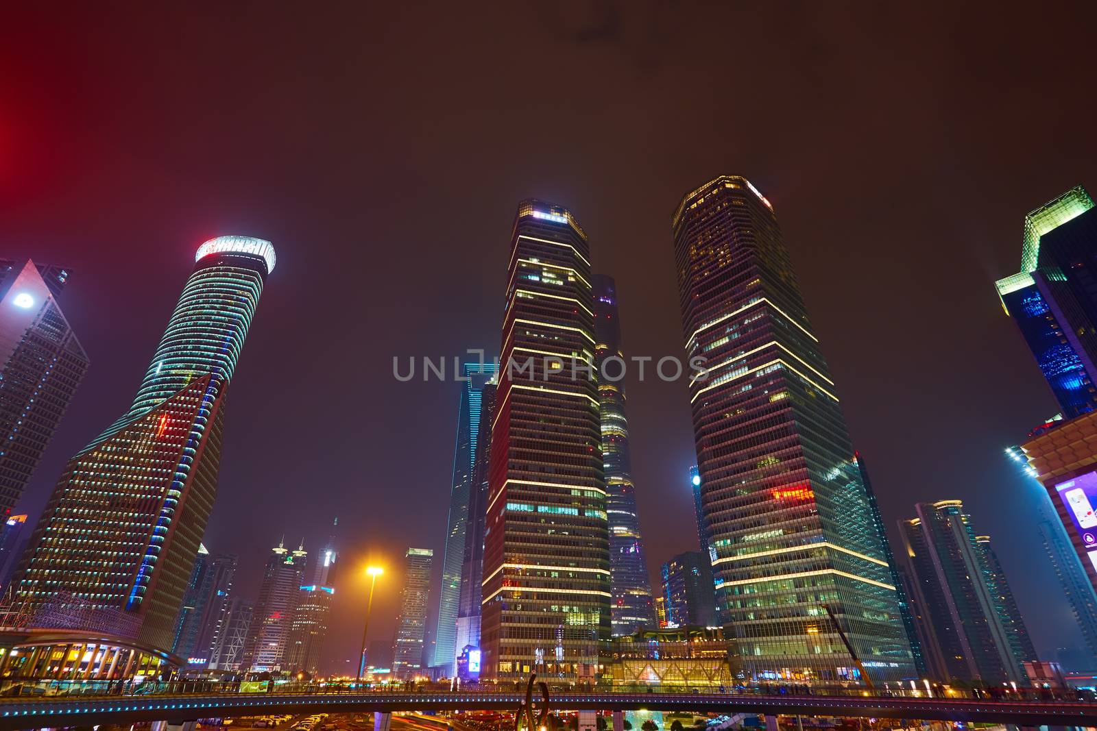 Shanghai, China - March 12, 2016: Shanghai skyline at night