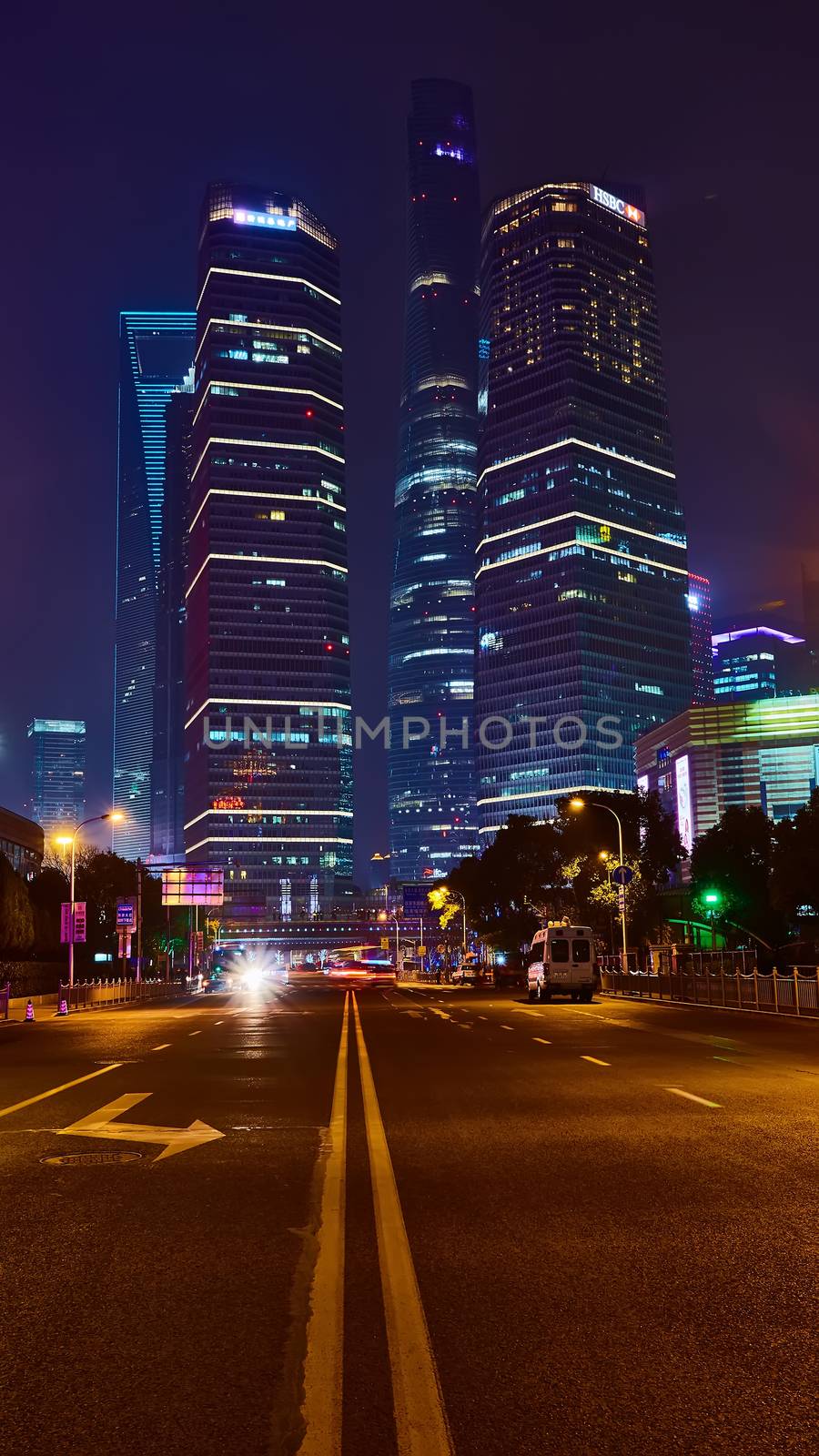 Shanghai, China - March 12, 2016: Shanghai skyline at night