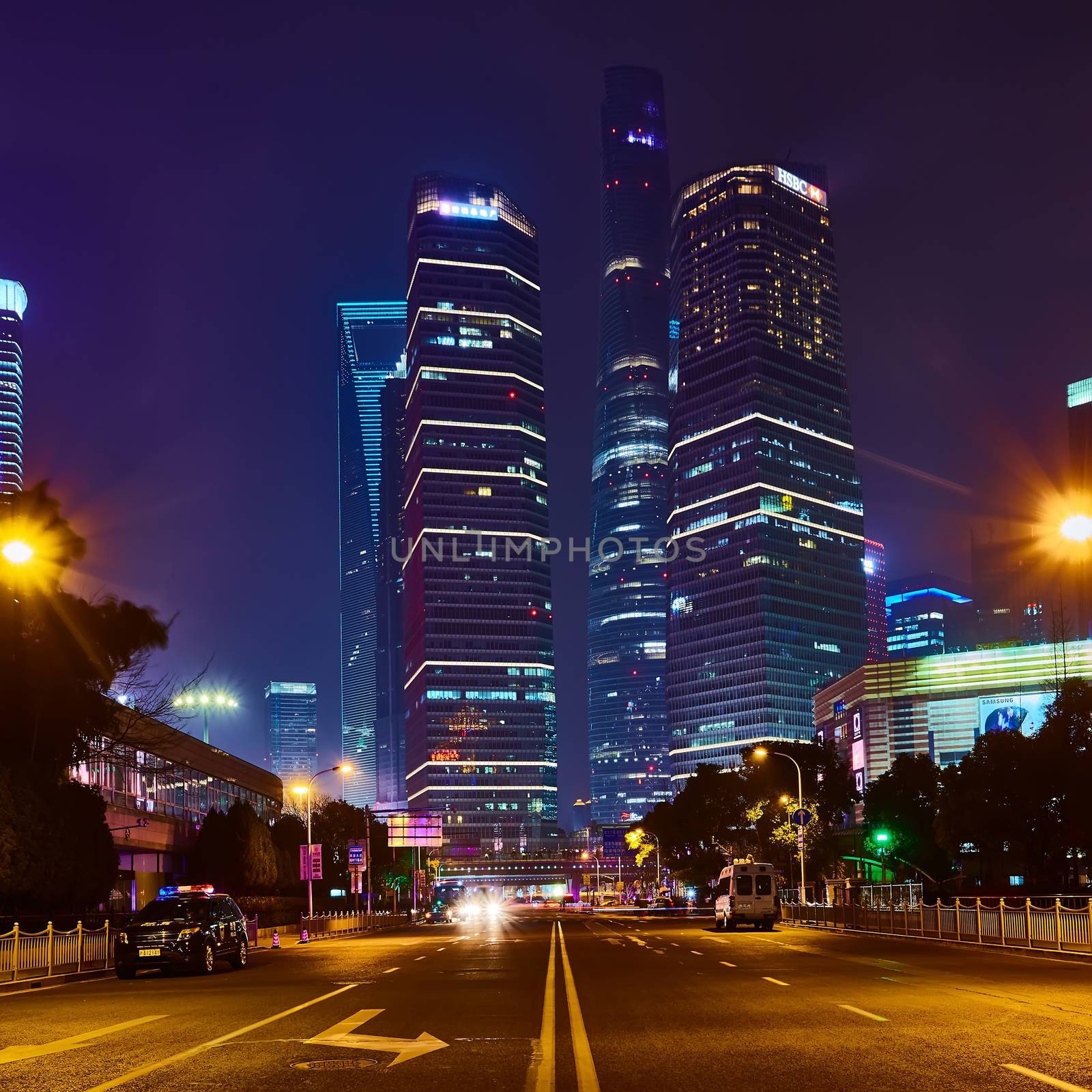 Shanghai, China - March 12, 2016: Shanghai skyline at night