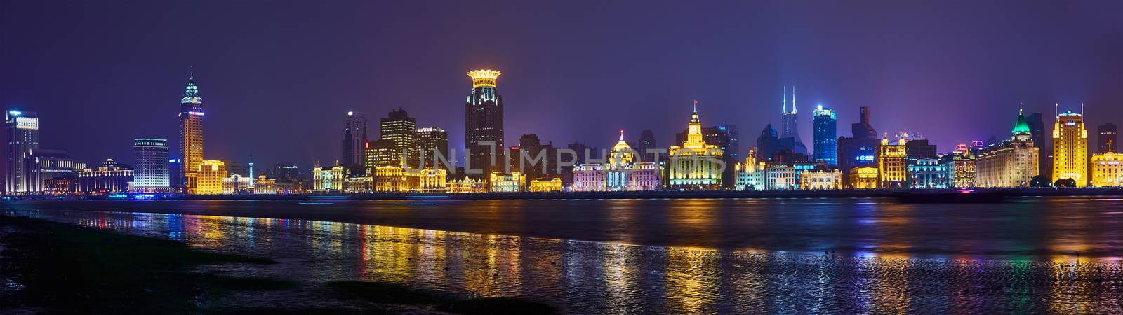 beautiful shanghai bund at night , China by sarymsakov