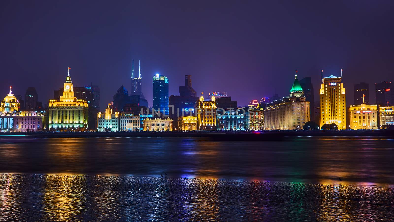 Shanghai, China - March 12, 2016: beautiful shanghai bund at night 