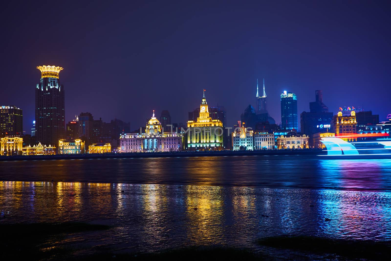 beautiful shanghai bund at night , China by sarymsakov