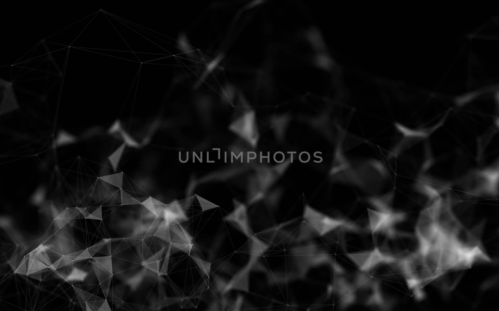 Abstract polygonal space low poly dark background  by teerawit