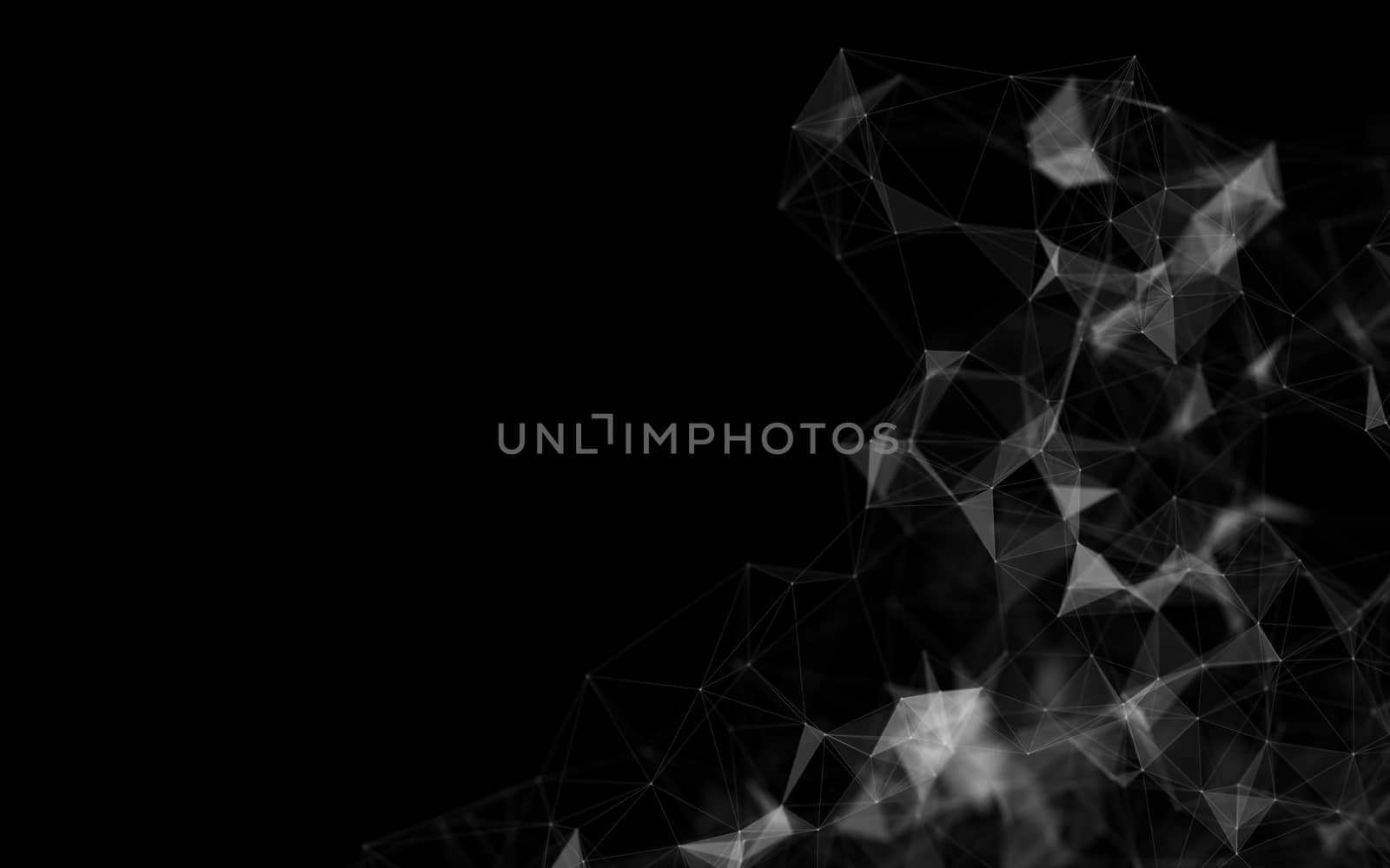 Abstract polygonal space low poly dark background  by teerawit