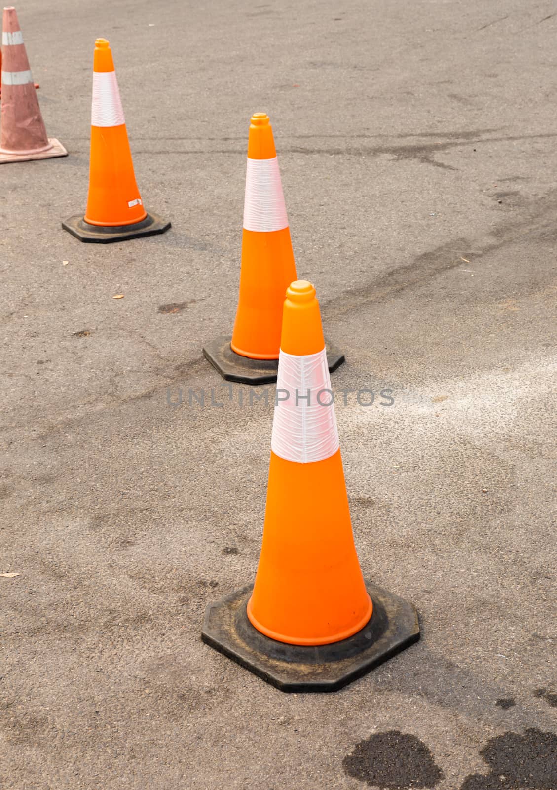 road cone on the asphalt by Mieszko9