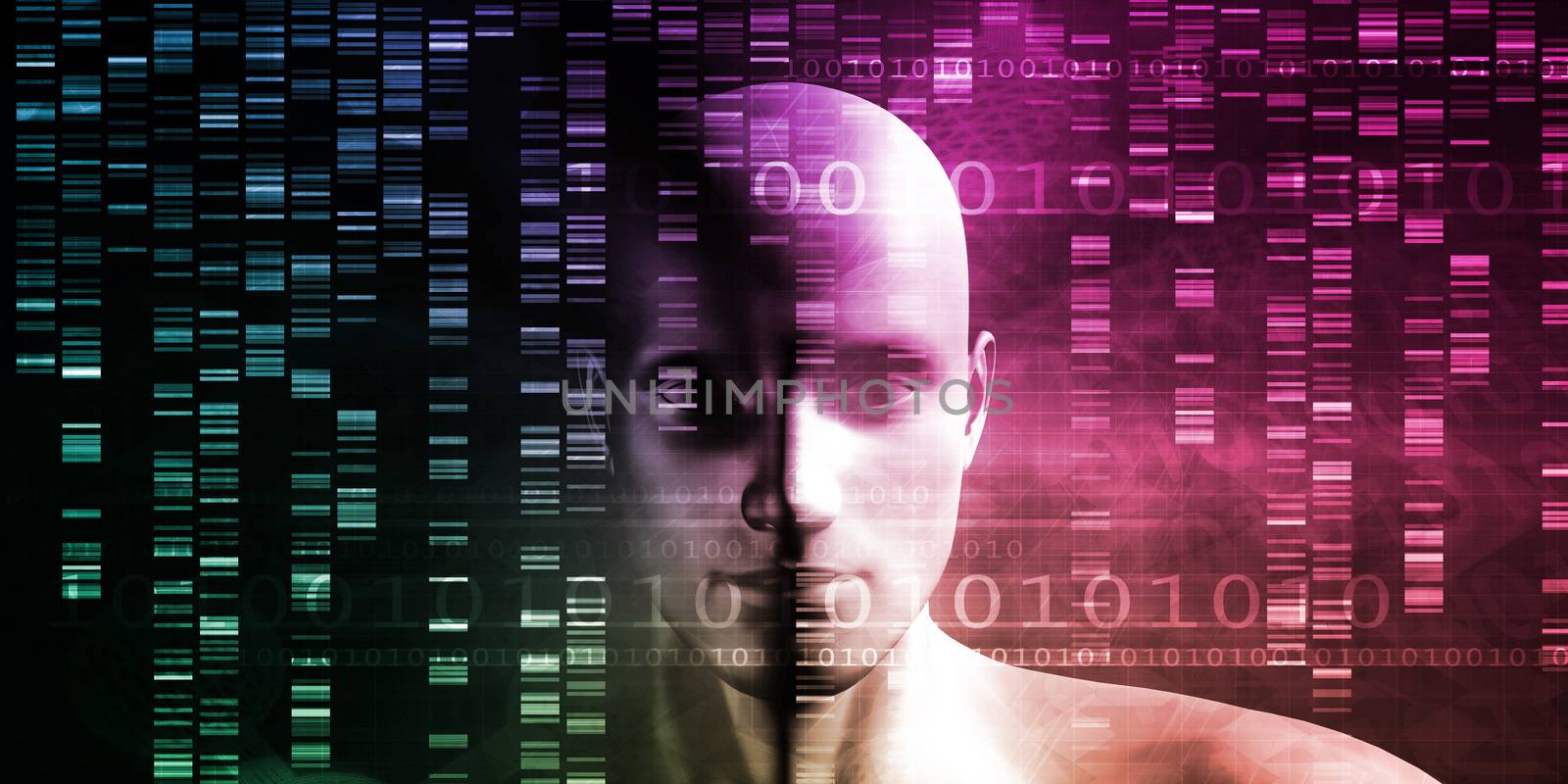 Medical Technology with Scientist Engineer on DNA Background