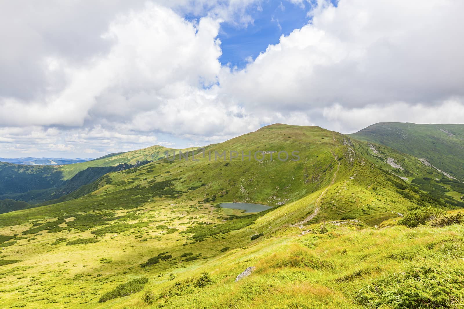 landscape of the Lake Nesamovyte in Carpathians