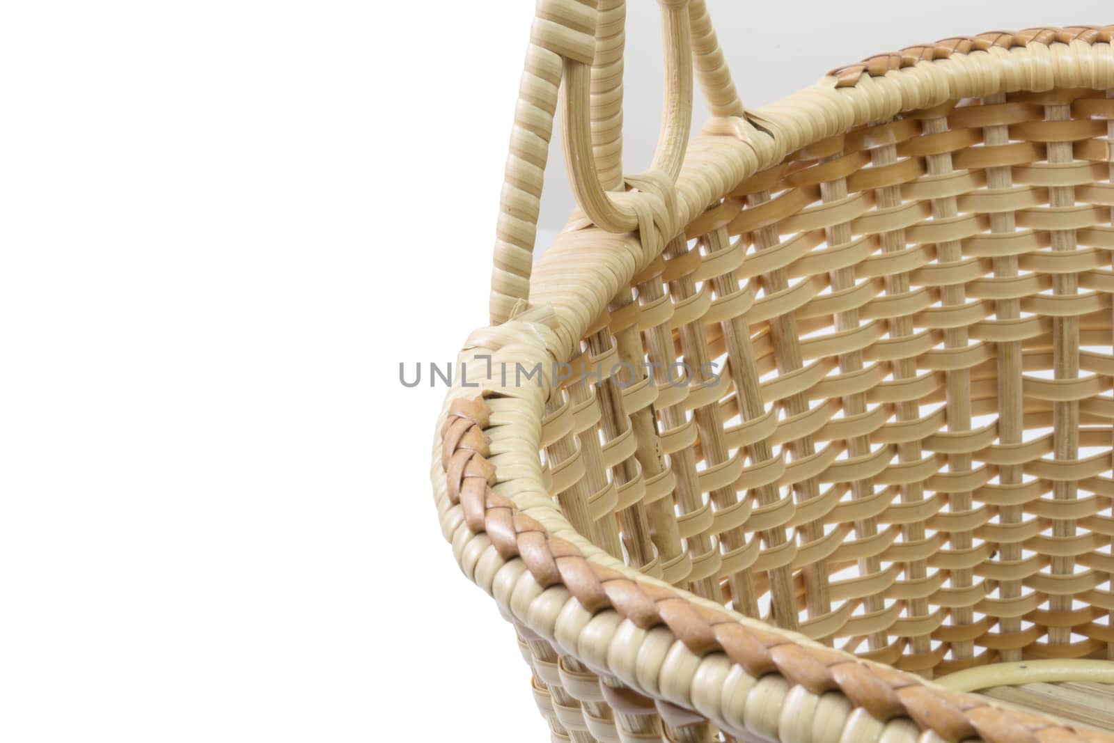 hand made basket isolated on white background by chingraph