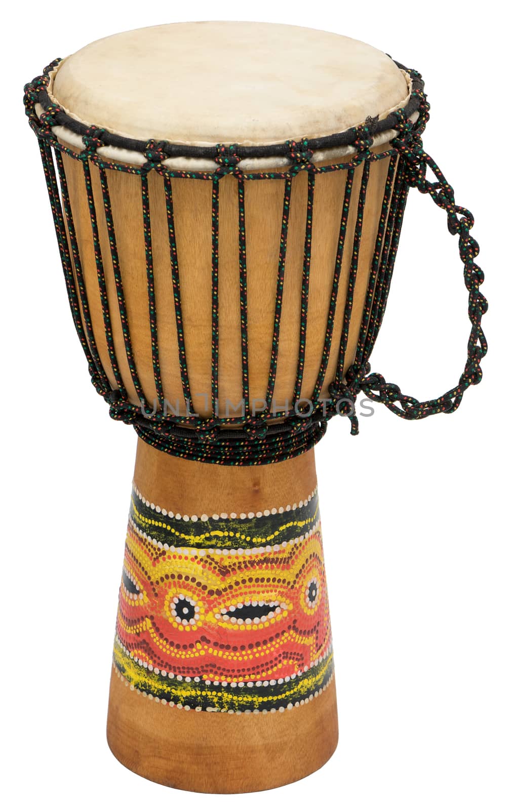 African Djembe Drum Isolated Over White Background