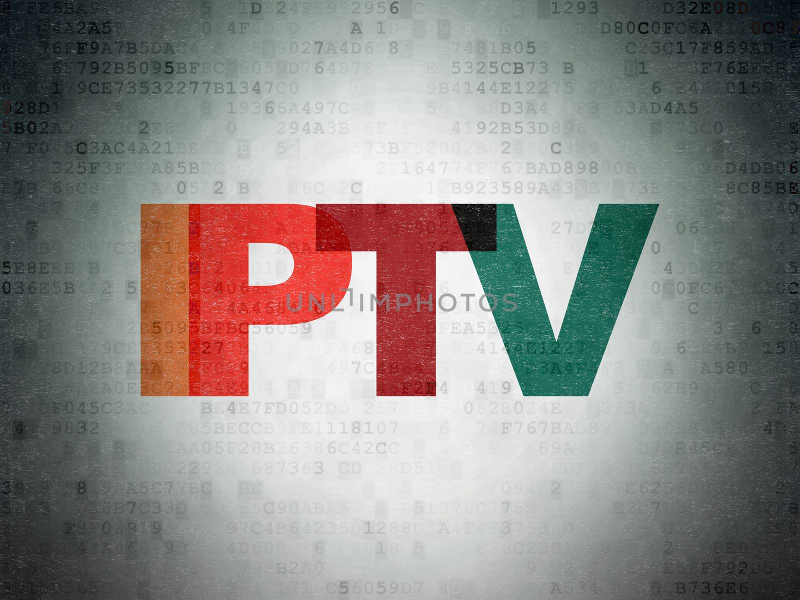 Web design concept: Painted multicolor text IPTV on Digital Paper background