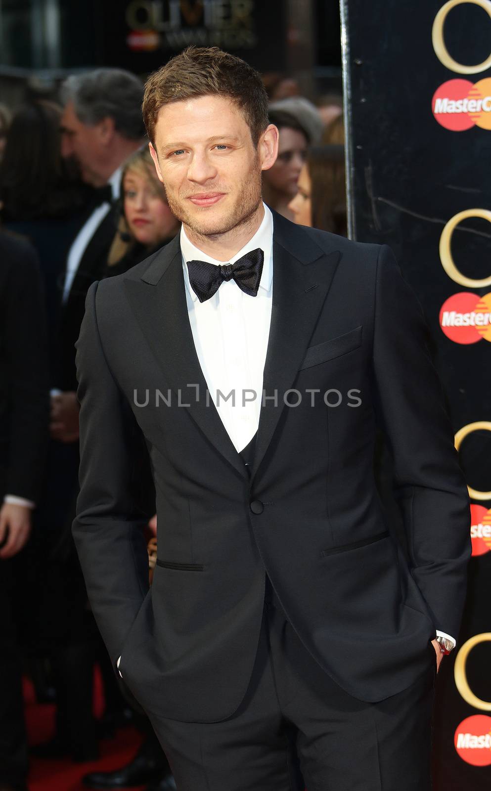 UK, London: James Norton hits the red carpet for the Olivier Awards at the Royal Opera House in London on April 3, 2016.